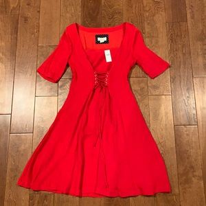 Maeve by Anthropologie Red Juliet Corseted Dress